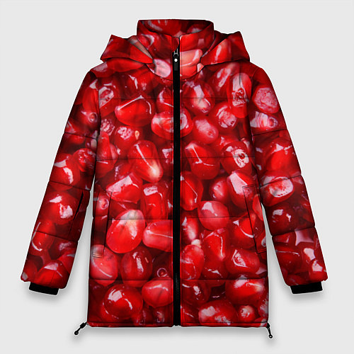 Женская зимняя куртка Спелые зёрна граната / 3D-Черный – фото 1