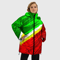 Куртка зимняя женская Расцветка Зеленоградского флага, цвет: 3D-черный — фото 2