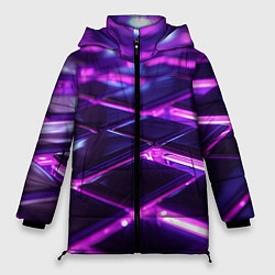 Женская зимняя куртка Фиолетовая неоновая плитка