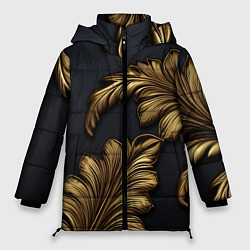 Женская зимняя куртка Золотые узоры в виде листьев