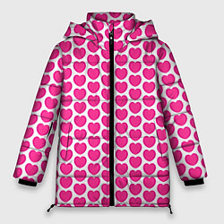 Женская зимняя куртка Малиновые сердца