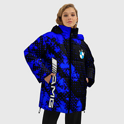 Куртка зимняя женская BMW sport amg colors blue, цвет: 3D-черный — фото 2
