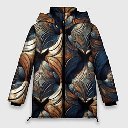 Женская зимняя куртка Деревянные узоры щита