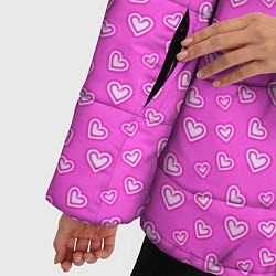 Куртка зимняя женская Розовый маленькие сердечки, цвет: 3D-светло-серый — фото 2