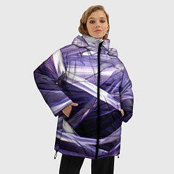 Куртка зимняя женская Фиолетовые прозрачные полосы, цвет: 3D-светло-серый — фото 2