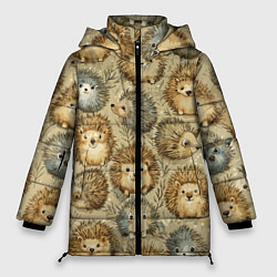 Женская зимняя куртка Паттерн лесной ежик