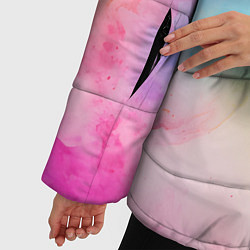 Куртка зимняя женская Цветные разводы акварели, цвет: 3D-черный — фото 2