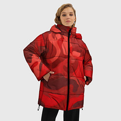 Куртка зимняя женская Красный камуфляж крупный, цвет: 3D-черный — фото 2