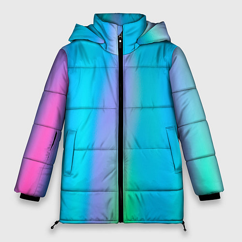 Женская зимняя куртка Неоновые голографические линии / 3D-Красный – фото 1