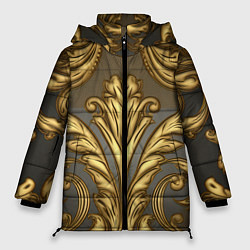 Женская зимняя куртка Лепнина объемные золотые узоры