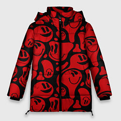 Женская зимняя куртка Красные смайлы