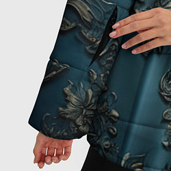 Куртка зимняя женская Синий шелк с золотой лепниной, цвет: 3D-светло-серый — фото 2