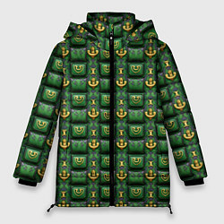 Женская зимняя куртка Зеленый абстрактный паттерн