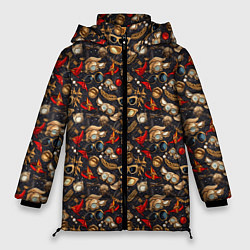 Женская зимняя куртка Паттерн из красных абстрактных очков