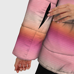 Куртка зимняя женская Рука-Вещь: текстура свитера Энид из сериала Уэнсде, цвет: 3D-черный — фото 2