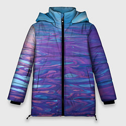 Куртка зимняя женская Абстрактная вода живописная, цвет: 3D-черный