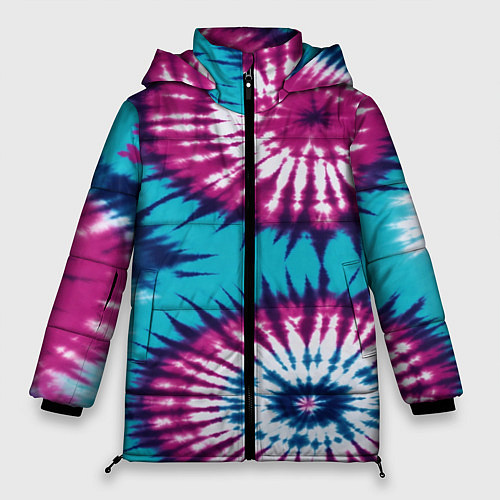 Женская зимняя куртка Тай-дай цвет / 3D-Светло-серый – фото 1