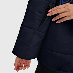 Куртка зимняя женская Тёмно-синий узорами мандала, цвет: 3D-черный — фото 2