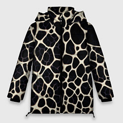 Куртка зимняя женская Патерн клеточной паутины, цвет: 3D-черный