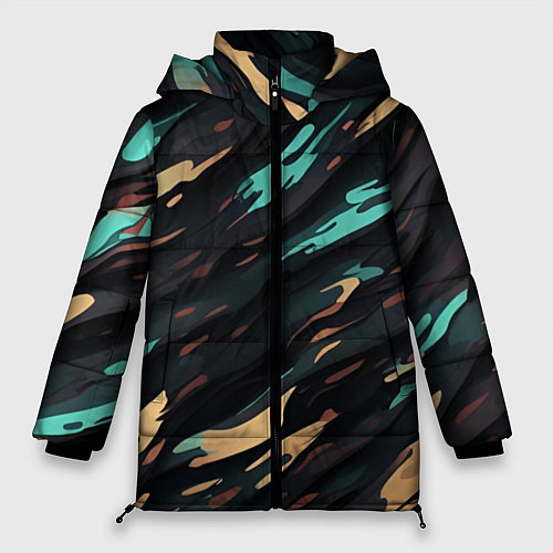 Женская зимняя куртка Акватический поток / 3D-Черный – фото 1