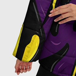 Куртка зимняя женская Желтые яркие пятна краски на фиолетовом, цвет: 3D-красный — фото 2