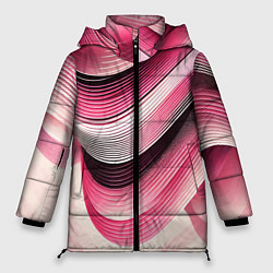 Куртка зимняя женская Волны - текстура, цвет: 3D-черный