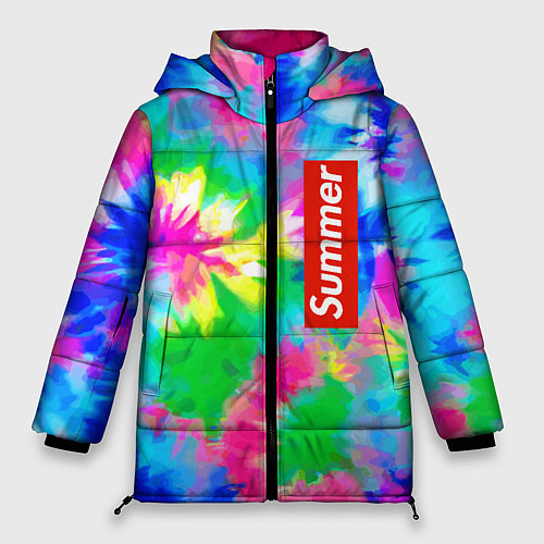 Женская зимняя куртка Color abstraction - summer / 3D-Черный – фото 1
