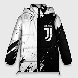 Женская зимняя куртка Juventus краски чёрнобелые