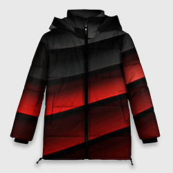 Куртка зимняя женская Черно-красный объемный градиент, цвет: 3D-черный