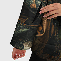 Куртка зимняя женская Реалистичный охотничий камуфляж из ткани и листьев, цвет: 3D-красный — фото 2