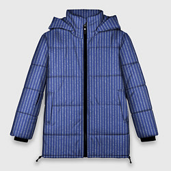 Куртка зимняя женская Фиолетово-синий крайола в полоску, цвет: 3D-черный