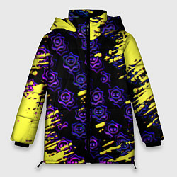 Куртка зимняя женская Brawl stars neon mobile, цвет: 3D-черный