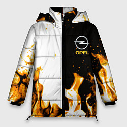Куртка зимняя женская Opel огонь текстура, цвет: 3D-черный