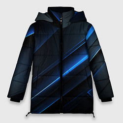 Куртка зимняя женская Темно-синий абстрактный фон абстракция, цвет: 3D-светло-серый