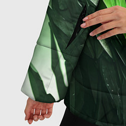 Куртка зимняя женская Зелёные кристаллы и камень, цвет: 3D-черный — фото 2