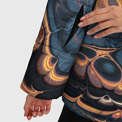 Куртка зимняя женская Абстрактный разноцветный узор, цвет: 3D-красный — фото 2