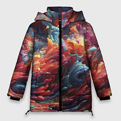 Куртка зимняя женская Многоцветный дым, цвет: 3D-черный