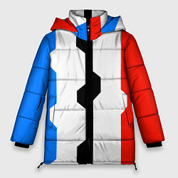 Женская зимняя куртка Техно линии синий и красный