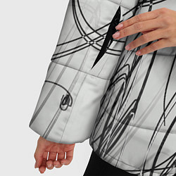 Куртка зимняя женская Монохромные завитки, цвет: 3D-черный — фото 2