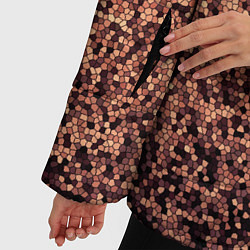 Куртка зимняя женская Мелкая мозаика тёмный персиковый, цвет: 3D-черный — фото 2