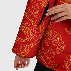 Куртка зимняя женская Красный - дракон, цвет: 3D-светло-серый — фото 2