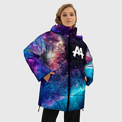 Куртка зимняя женская Asking Alexandria space rock, цвет: 3D-черный — фото 2