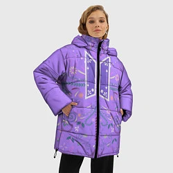 Куртка зимняя женская BTS - ARMY Цветочный принт, цвет: 3D-черный — фото 2