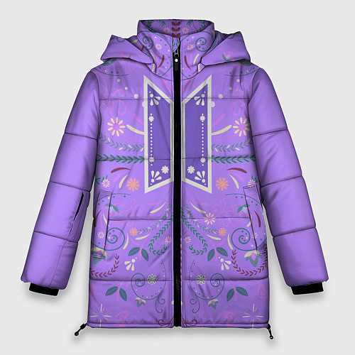 Женская зимняя куртка BTS - ARMY Цветочный принт / 3D-Черный – фото 1