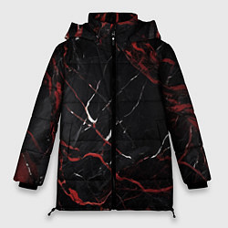 Женская зимняя куртка Черно-красный мрамор