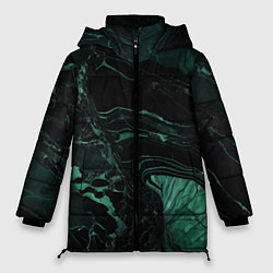 Женская зимняя куртка Черно-зеленый мрамор