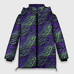 Женская зимняя куртка Фиолетово-зеленые ромбики