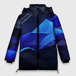 Куртка зимняя женская Abstract blue black background sport style, цвет: 3D-красный
