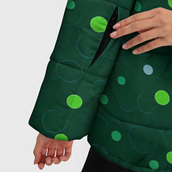 Куртка зимняя женская Прикольный горошек зелёный, цвет: 3D-черный — фото 2