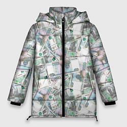 Женская зимняя куртка Деньги - купюры в 1 тысячу рублей